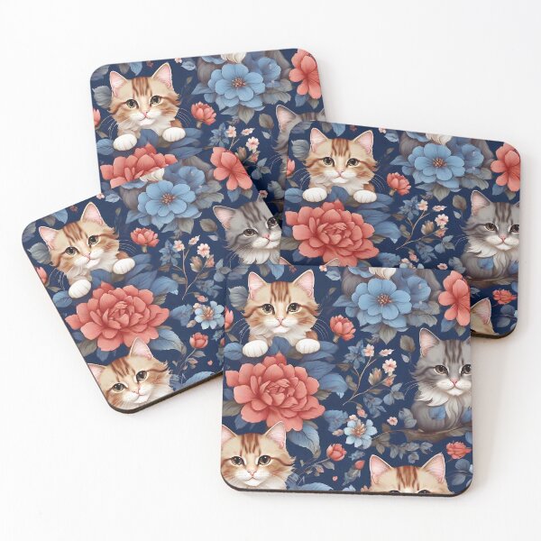 Item preview, Sweet kittens in flowers designed and sold by M-Y-A-R-T-.