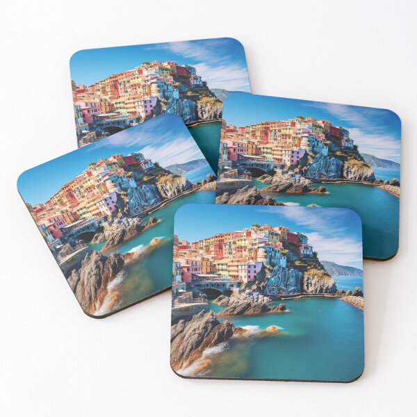Item preview, Italian seashore with colorful houses designed and sold by Alenus.