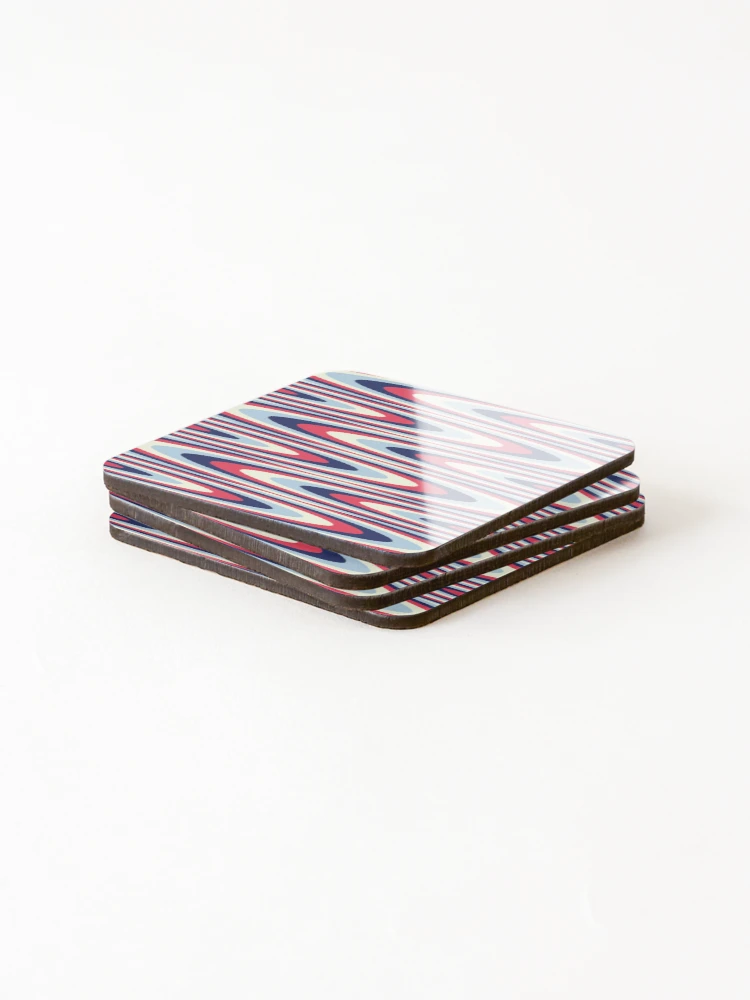 Thumbnail 4 of 5, Coasters (Set of 4), Colorful Ripple Pattern designed and sold by TheArtism.