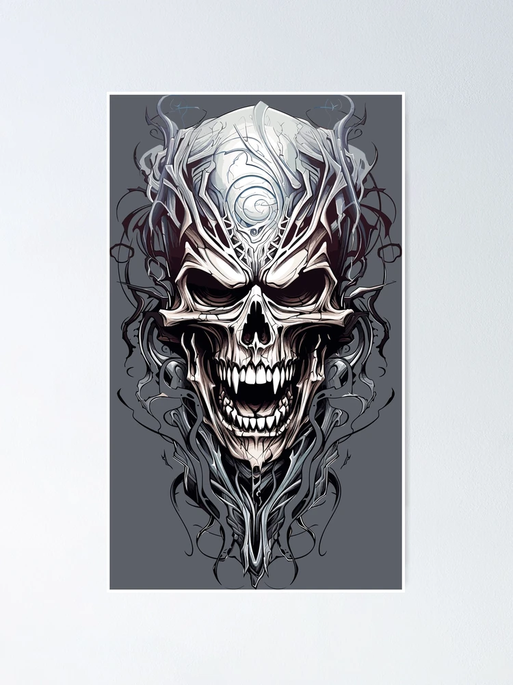 skull in tattoo style