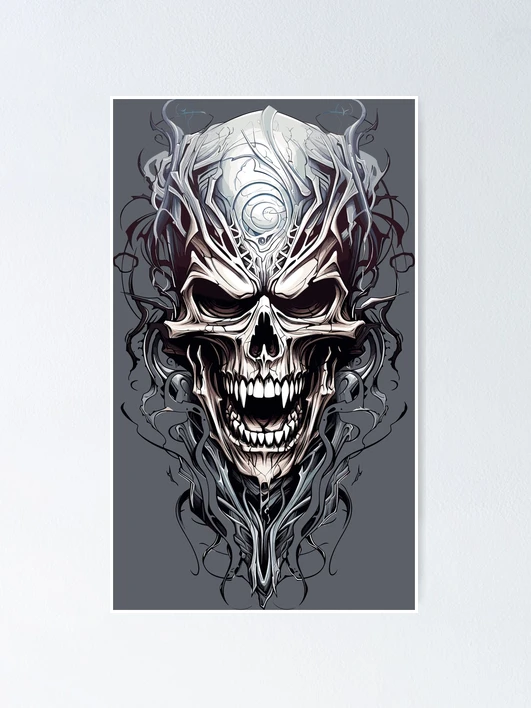 skull in tattoo style