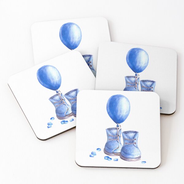 Artikelvorschau, Baby-Geburtstags- oder Neugeborenen-Party-Aquarell-Handzeichnungsaufkleber entworfen und verkauft von BartolArt.