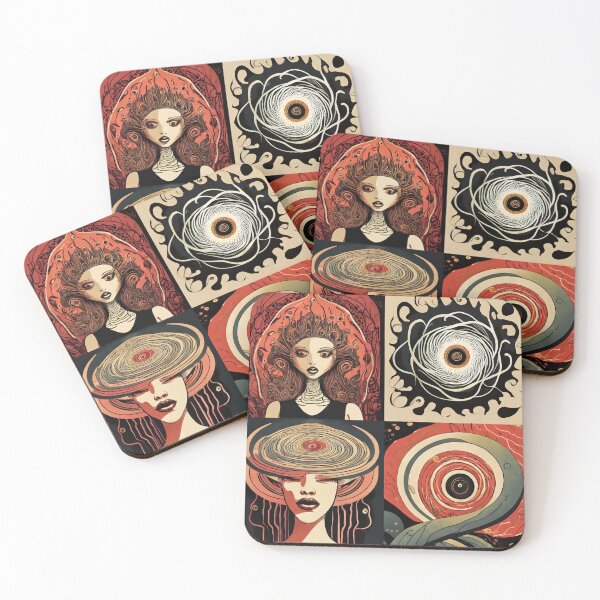 Item preview, Four posters with psychedelic creatures designed and sold by fotofeast.