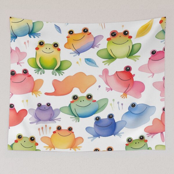 Item preview, Happy Colorful Frogs designed and sold by purplesensation.