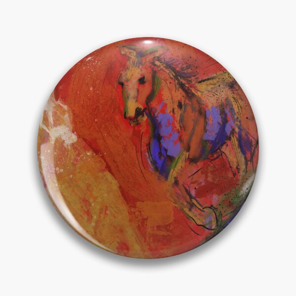 Item preview, Downhill Run with horse in rainbow colors designed and sold by Jane Domenech.