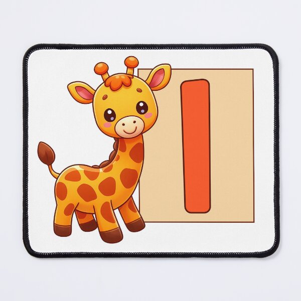 Item preview, Giraffe Monogram Letter I designed and sold by Coffee Lifestyle.