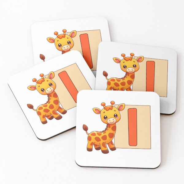 Item preview, Giraffe Monogram Letter I designed and sold by Coffee Lifestyle.