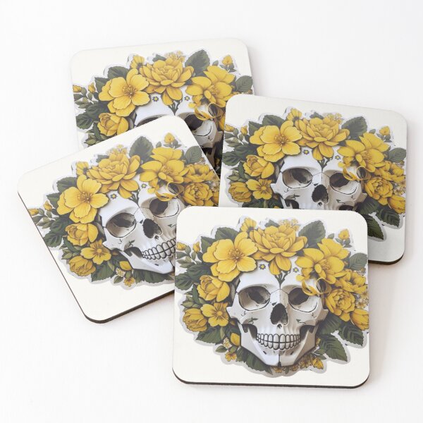 Item preview, Sunlit Decay: Yellow Floral Skull Designs designed and sold by ArtemExpressio.