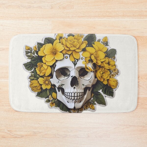 Item preview, Sunlit Decay: Yellow Floral Skull Designs designed and sold by ArtemExpressio.