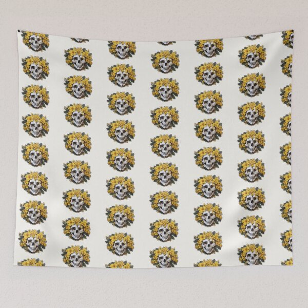 Item preview, Sunlit Decay: Yellow Floral Skull Designs designed and sold by ArtemExpressio.