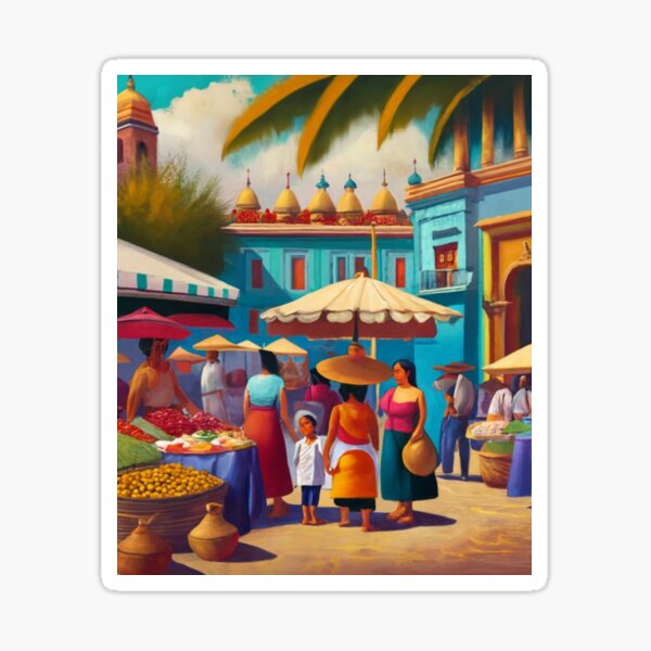 Item preview, Oaxaca Market designed and sold by ArtsDestination.