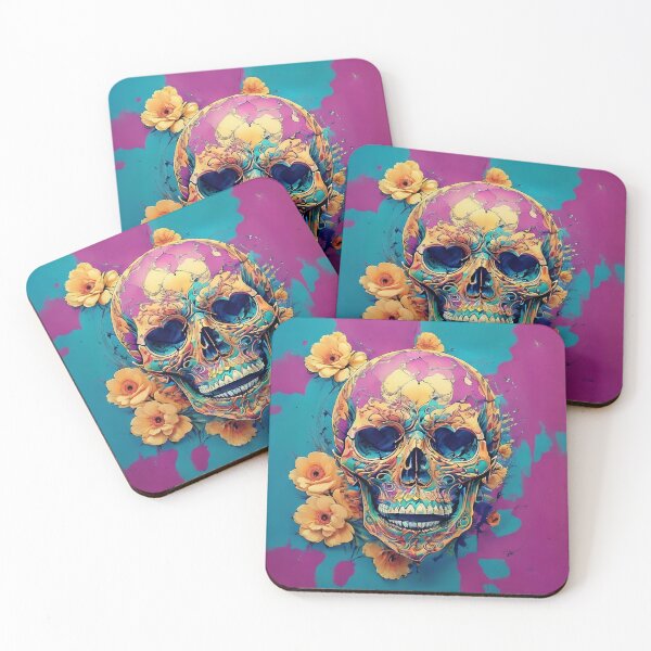 Item preview, Colorful flowery skull Halloween design designed and sold by WindyPixel.
