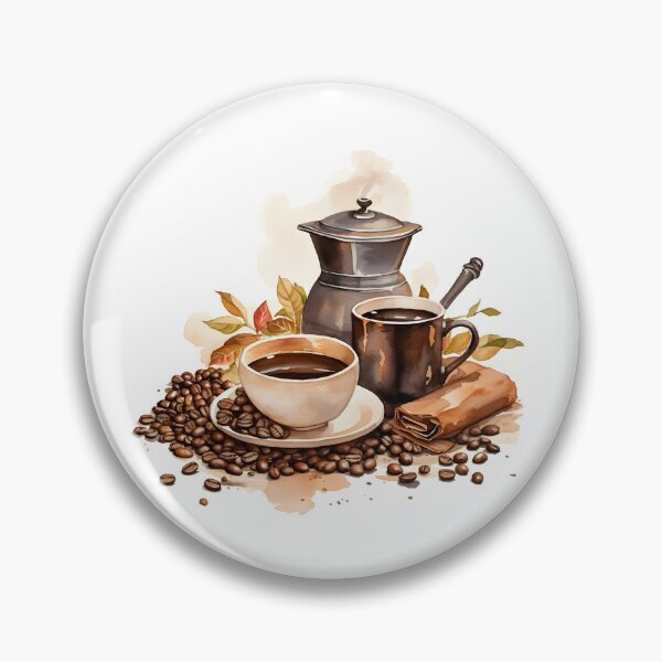 Item preview, Watercolor Coffee Cups and Beans designed and sold by BadLuckByDesign.