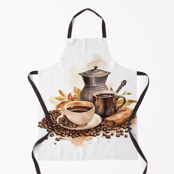 Item preview, Watercolor Coffee Cups and Beans designed and sold by BadLuckByDesign.