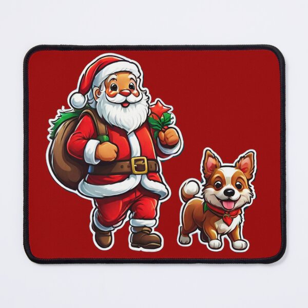 Item preview, Santa Claus running with a dog designed and sold by fadstudio.