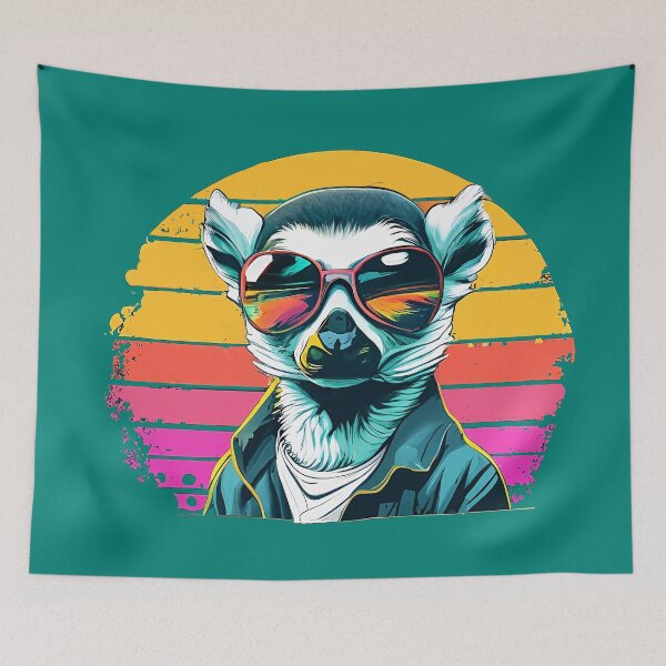 Item preview, Rebel Style: Cool Lemur T-shirt, Quilt, Cap and Sticker designed and sold by VirtusMachina.