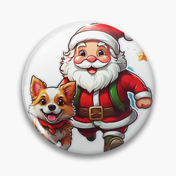 Item preview, Santa Claus running with a dog designed and sold by fadstudio.
