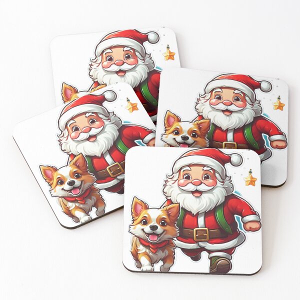 Item preview, Santa Claus running with a dog designed and sold by fadstudio.
