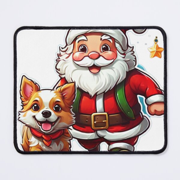 Item preview, Santa Claus running with a dog designed and sold by fadstudio.