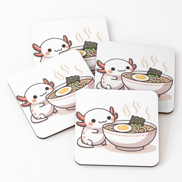 Item preview, Adorable Kawaii Axolotl Enjoying Ramen Delight designed and sold by PuffPuffPrint.