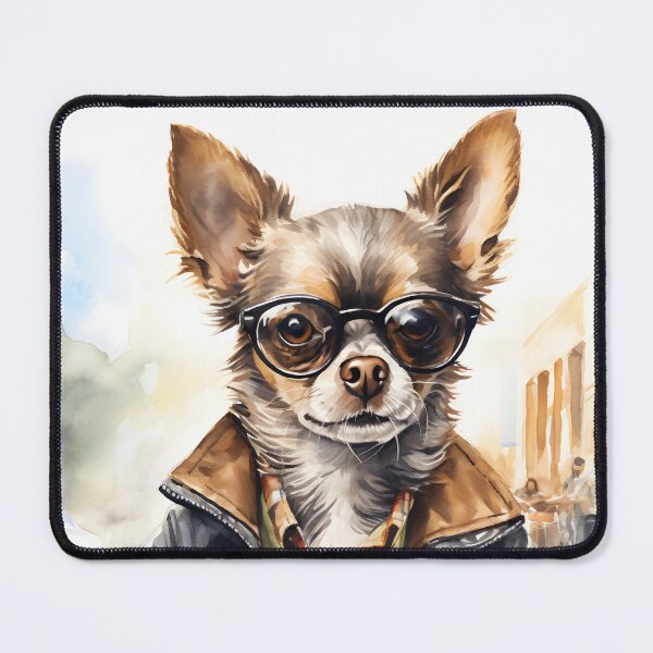 Item preview, Hipster Chihuahua Drinking Coffee designed and sold by BadLuckByDesign.