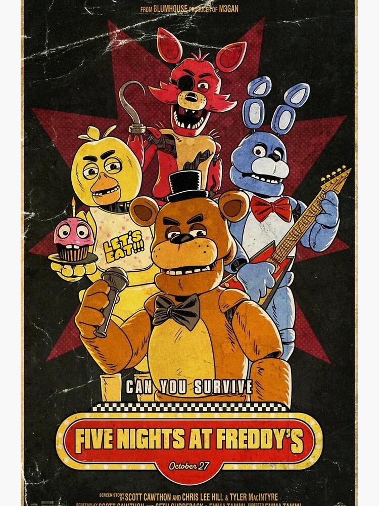 Five Nights Freddy Poster, Fnaf Poster Characters