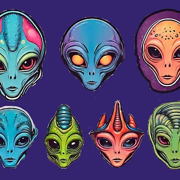 Artwork thumbnail, Aliens faces by Rislam