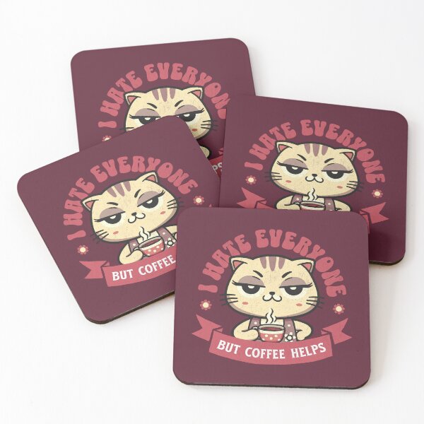 Item preview, I Hate Everyone But Coffee Helps. I Feel Good About It. Diva Cat designed and sold by lunaticbear.