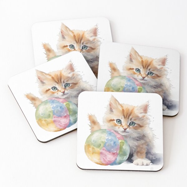 Item preview, A Kitten with ball designed and sold by Vibes-vintage.
