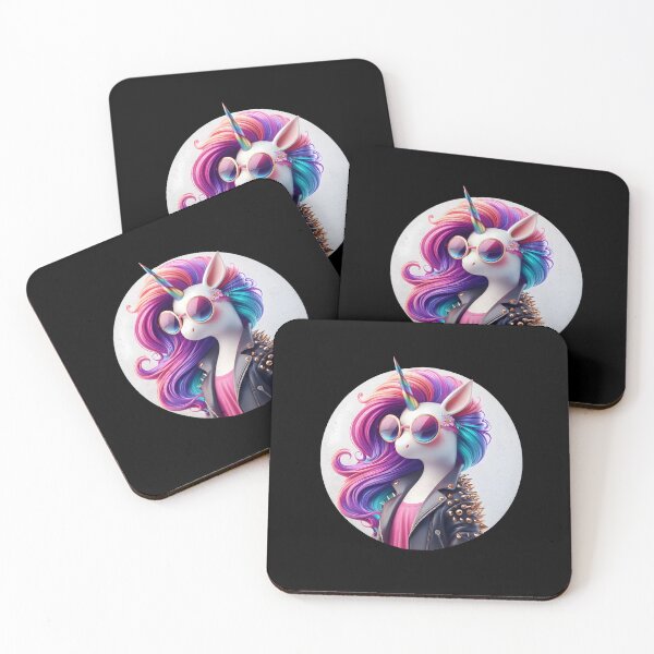 Item preview, Cute Unicorn wearing a Leather Jacket designed and sold by shirtsmugslife.