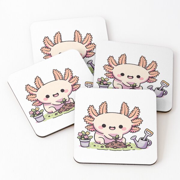 Item preview, Kawaii Axolotl's Adorable Garden Adventure designed and sold by PuffPuffPrint.