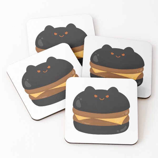 Item preview,  cute black cat charcoal burger fast food kawaii monster neko  designed and sold by TNwandesignart.