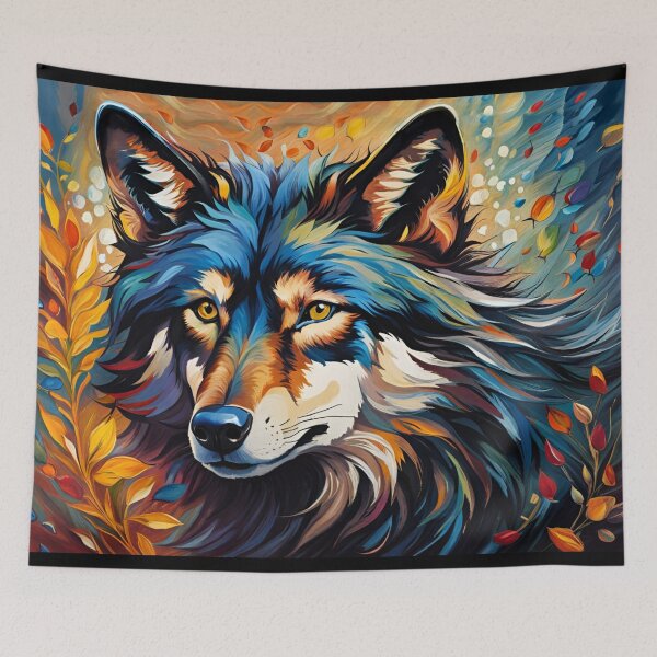 Aperçu de l'œuvre Portrait de loup, art généré par Ai créée et vendue par ACC .