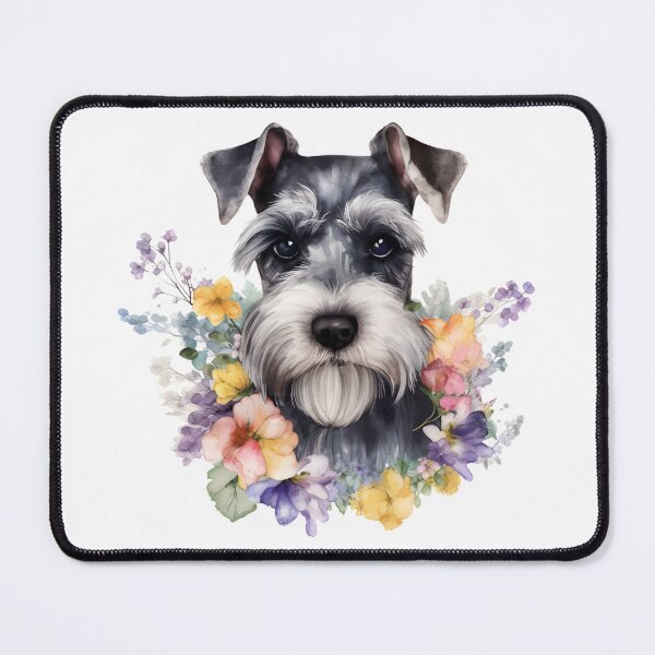 Item preview, Pretty Schnauzer in the Flowers designed and sold by CraftyBee.
