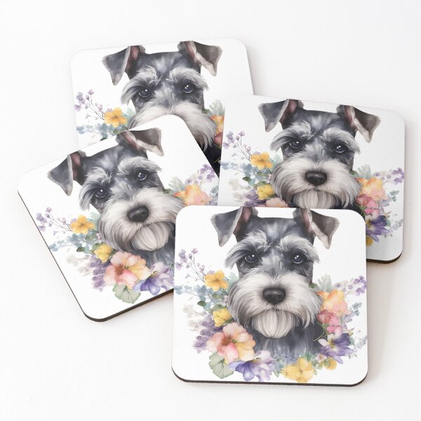 Item preview, Pretty Schnauzer in the Flowers designed and sold by CraftyBee.