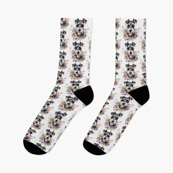 Item preview, Pretty Schnauzer in the Flowers designed and sold by CraftyBee.
