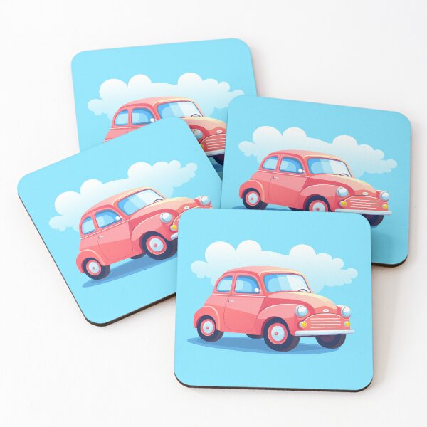 Item preview, Red Classic Car on Blue Background designed and sold by Visual-Elixir.