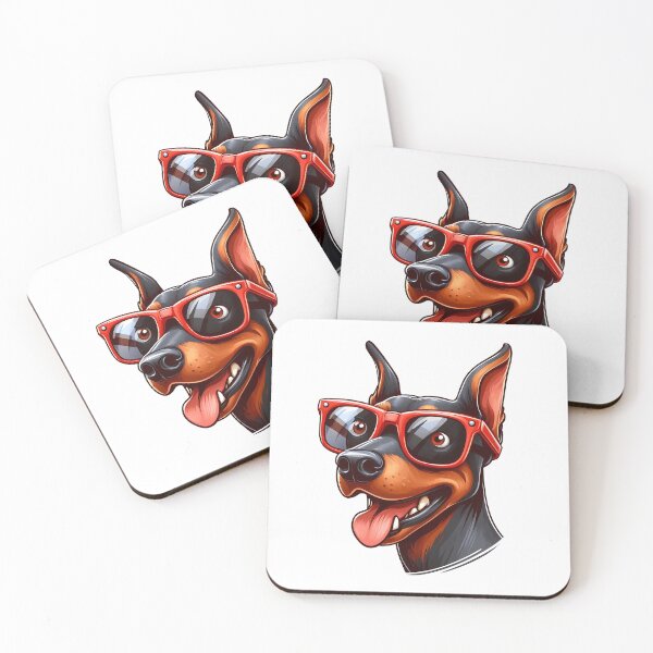 Item preview, Funny Dobermann in Red Sunglasses designed and sold by Coffee Lifestyle.
