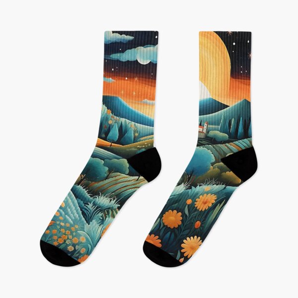 Item preview, Field of Flowers in Tuscany at Dusk designed and sold by dcrc.