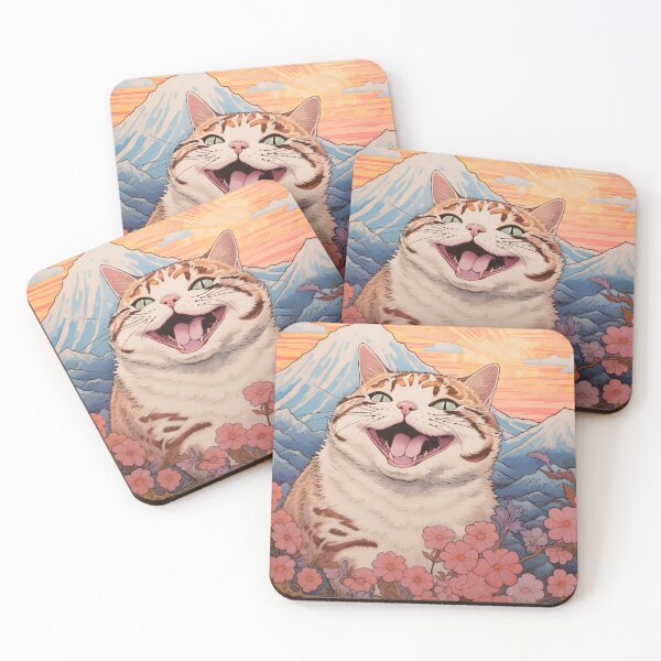 Item preview, Cuadro ukiyoe de un gato sonriente. designed and sold by sakurashorty.
