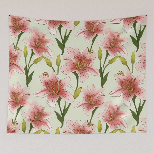 Item preview, Lily pathway in the garden, a floral escape designed and sold by StrawberryJolly.