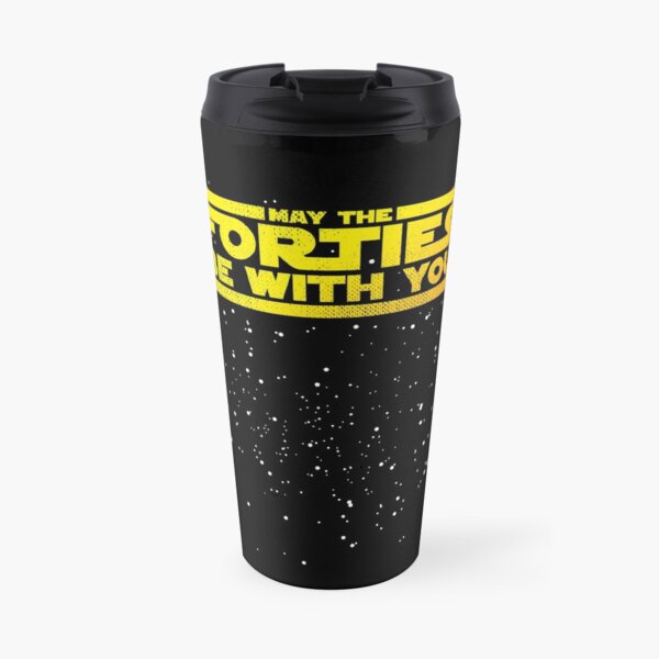 May The Forties Be With You Vintage 40th Birthday Distressed Star Illustration Travel Mug