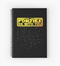May The Forties Be With You Vintage 40th Birthday Distressed Star Illustration Spiral Notebook