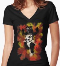 Folie á Watercolor (black) Women's Fitted V-Neck T-Shirt
