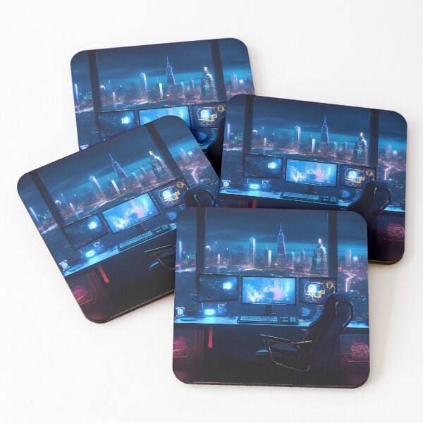 Item preview, Blue Futuristic/Cyberpunk Game Room designed and sold by BadLuckByDesign.