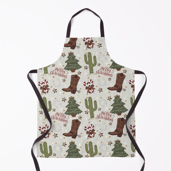 Item preview, Cowboy Christmas Cowboy Boots Christmas Tree Cactus Pattern designed and sold by ArtMeetsPizza.