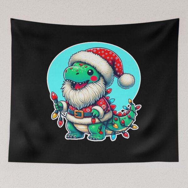 Item preview, Santa-Saurus: The Festive Dino's Holiday Glow designed and sold by Imagequest.
