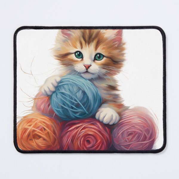 Item preview, Kitten and yarn rolls designed and sold by Vibes-vintage.