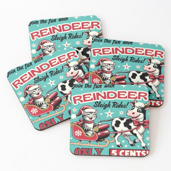 Item preview, Vintage 1950 Reindeer Sleigh Cat Ride designed and sold by ElLocoMus.