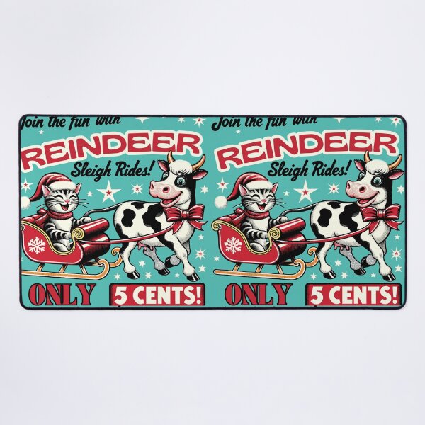 Item preview, Vintage 1950 Reindeer Sleigh Cat Ride designed and sold by ElLocoMus.